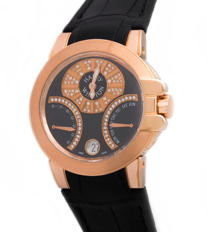 Harry Winston Ocean Biretro Ladies RG Black Dial